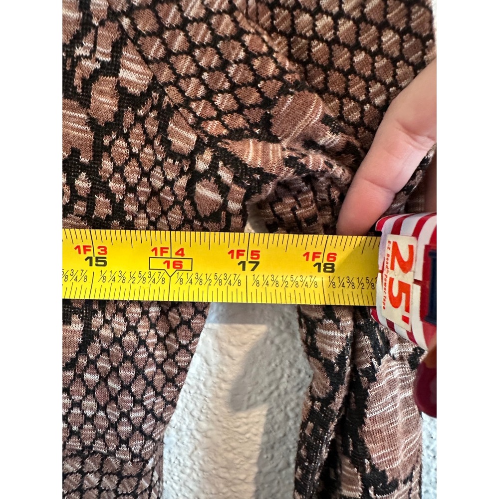 Free People Mock Neck Damask Knit Mini Dress Brown Black‎ Long Sleeve Small - Picture 4 of 5